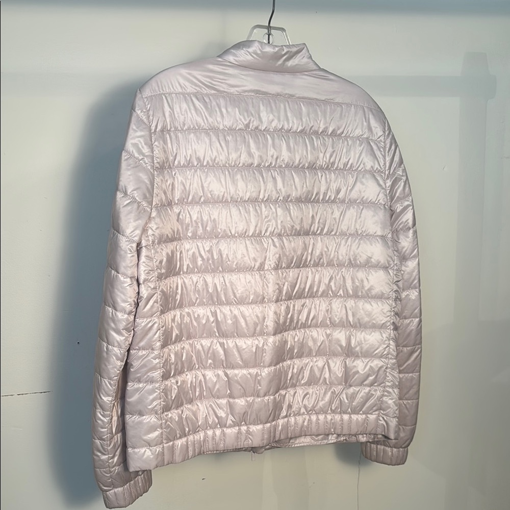 Lafayette 148 New York Silver Quilted Puffer Jacket - Picture 2 of 4